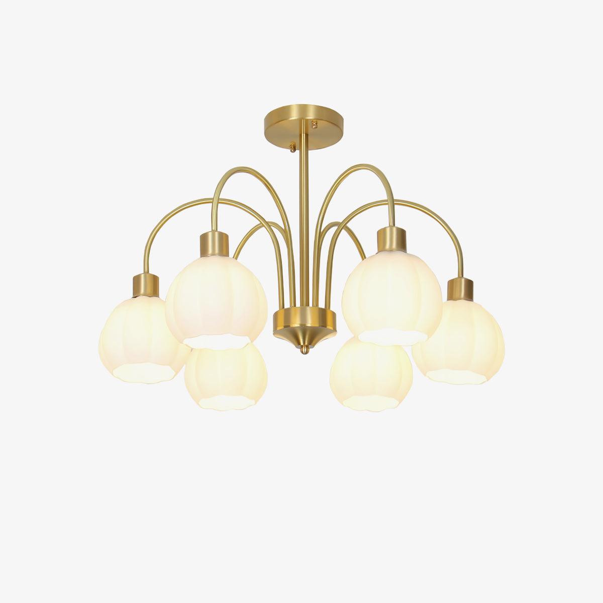 Glass Pumpkin Gold Candelabrum Chandelier