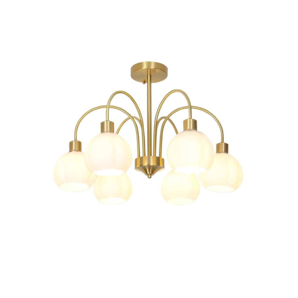 Glass Pumpkin Gold Candelabrum Chandelier