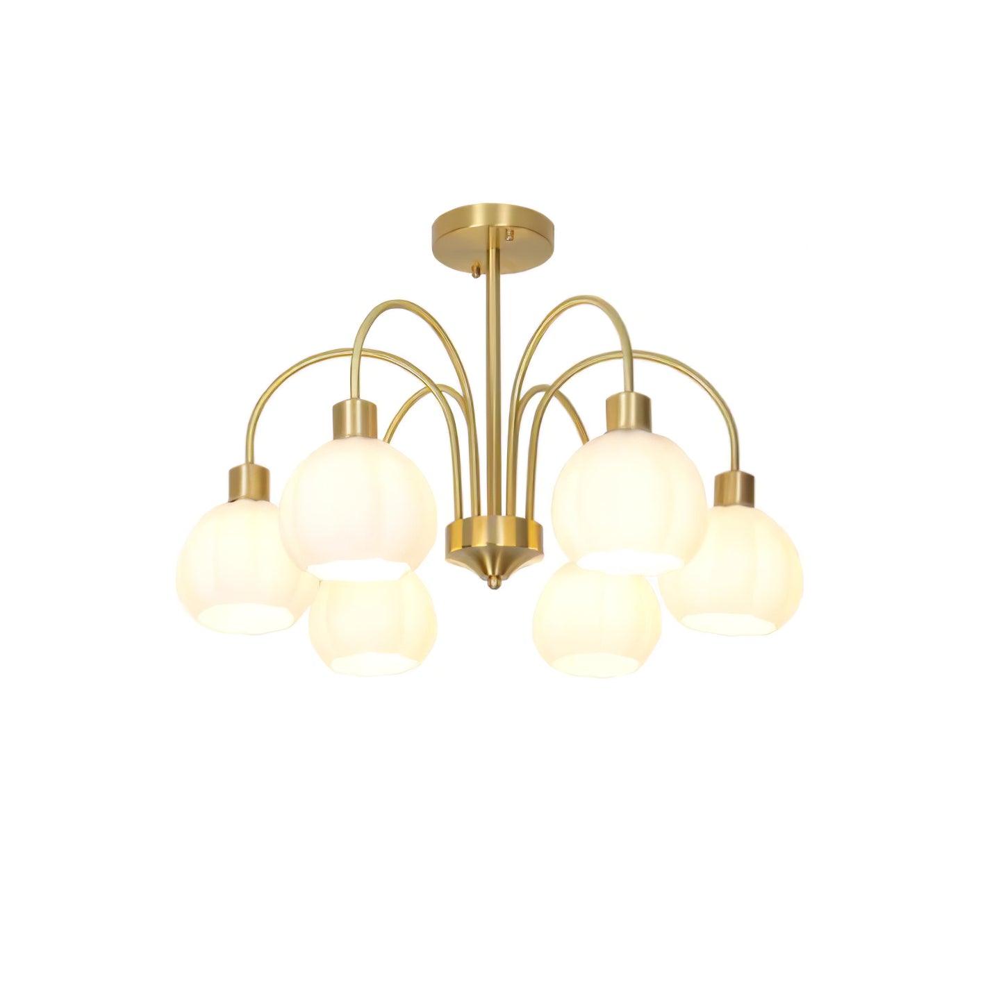 Glass Pumpkin Gold Candelabrum Chandelier