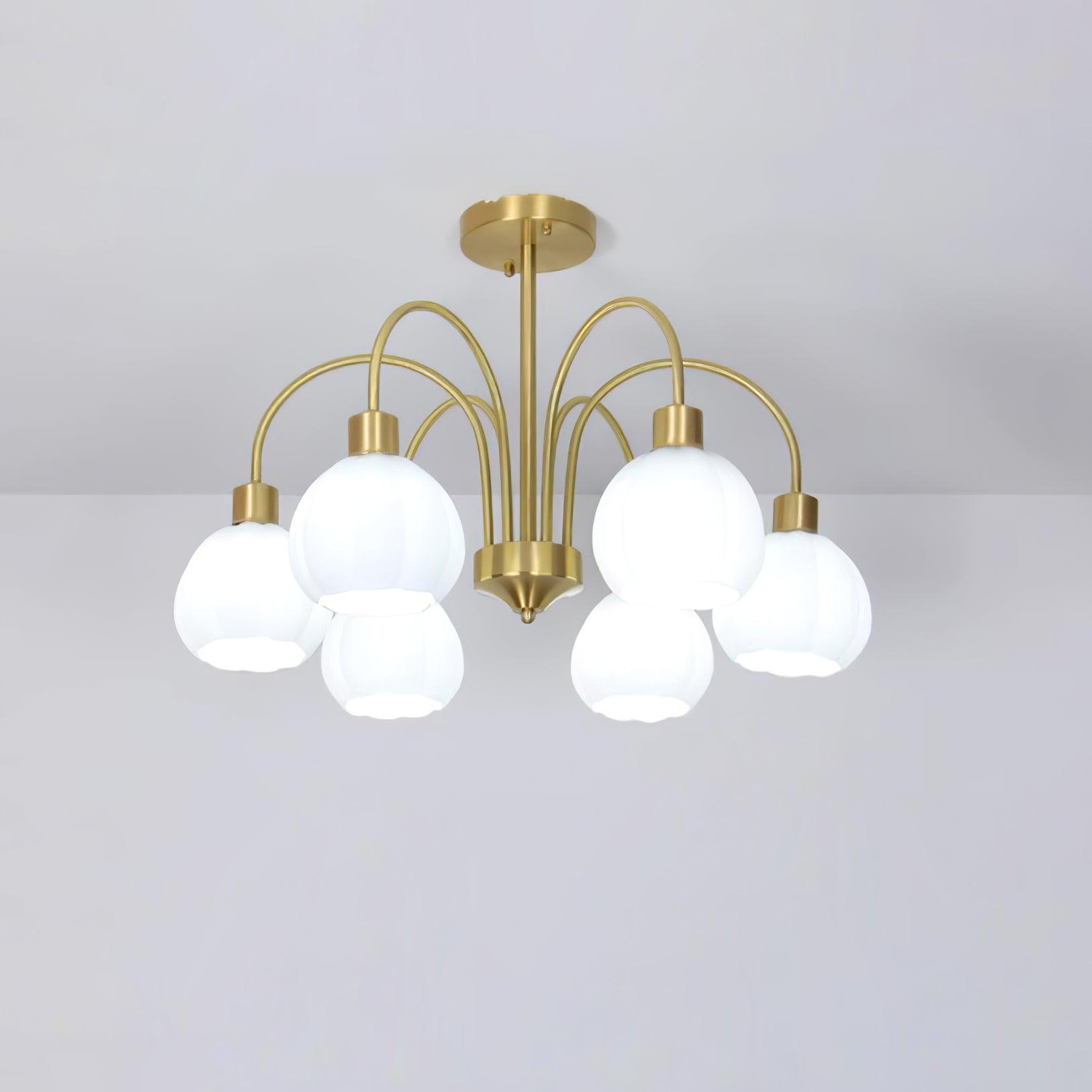 Glass Pumpkin Gold Candelabrum Chandelier