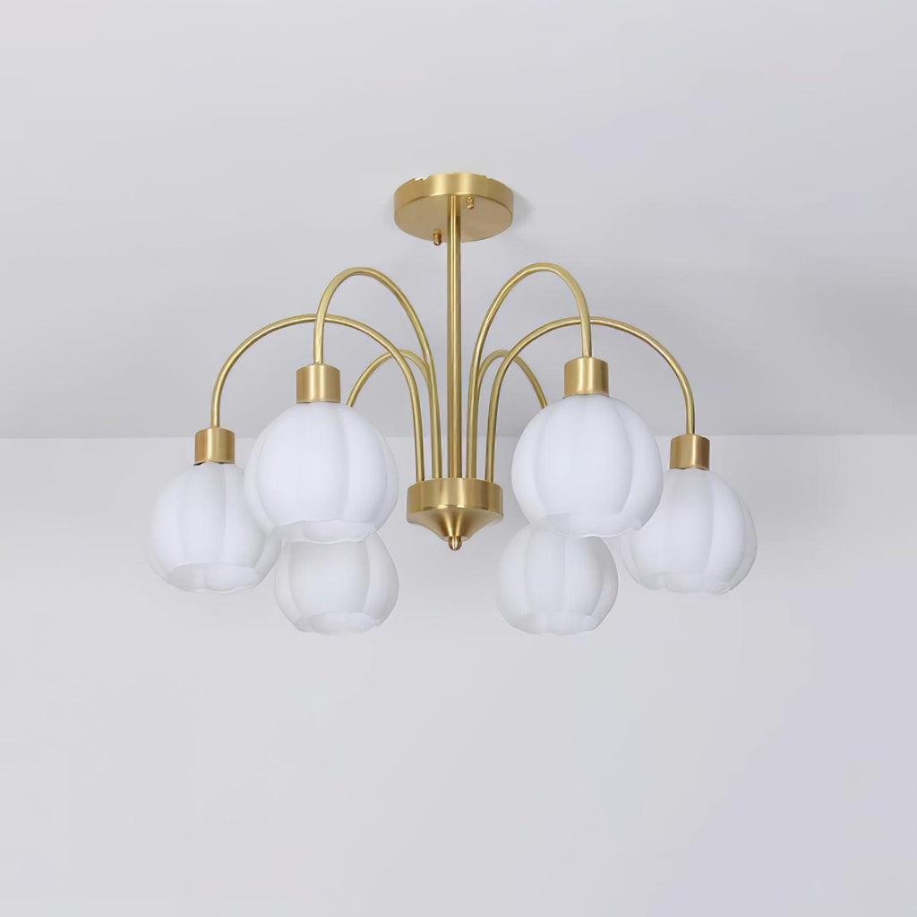 Glass Pumpkin Gold Candelabrum Chandelier