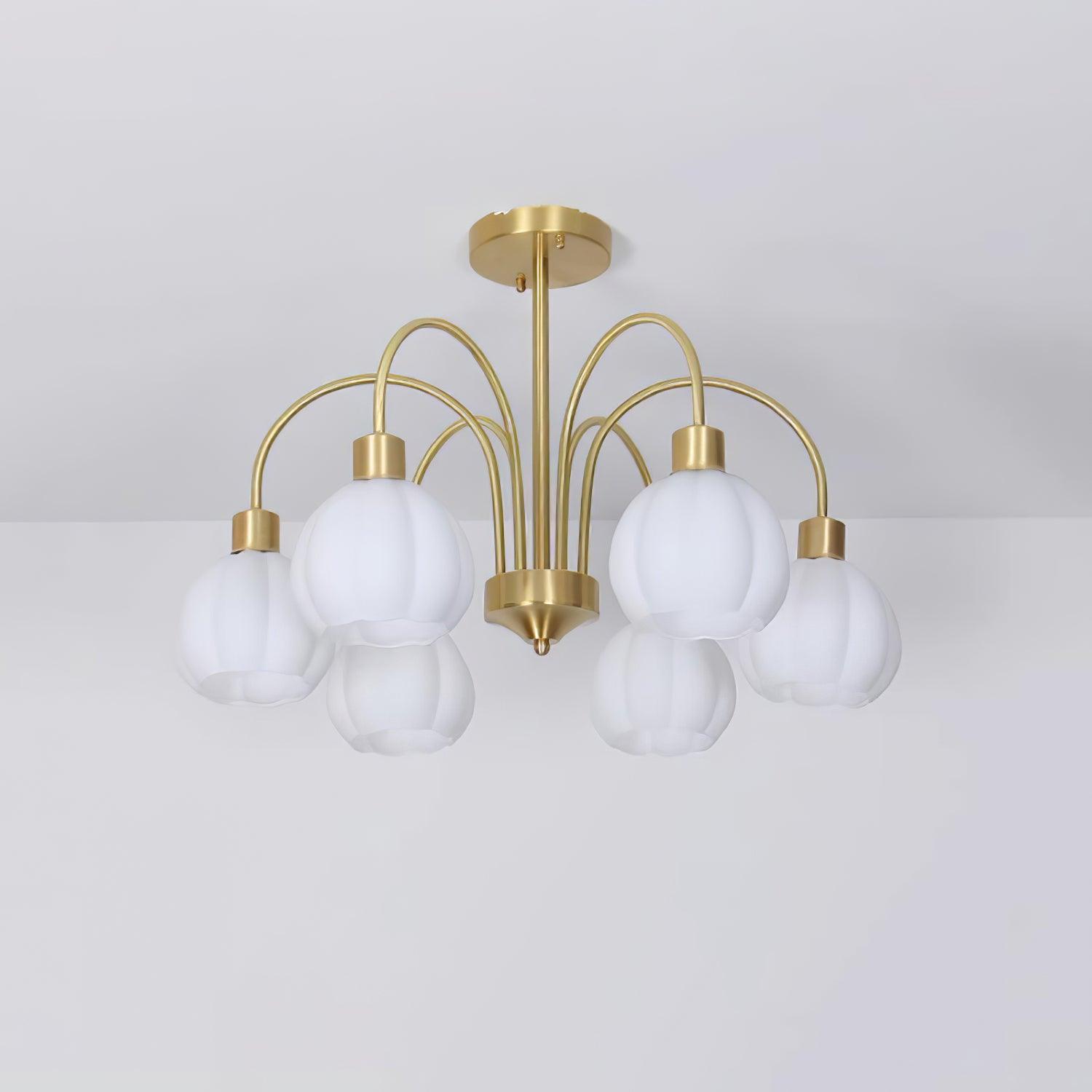 Glass Pumpkin Gold Candelabrum Chandelier