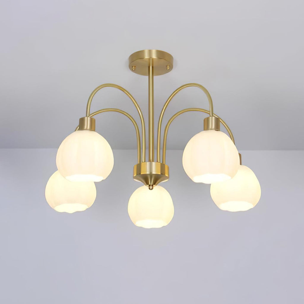 Glass Pumpkin Gold Candelabrum Chandelier