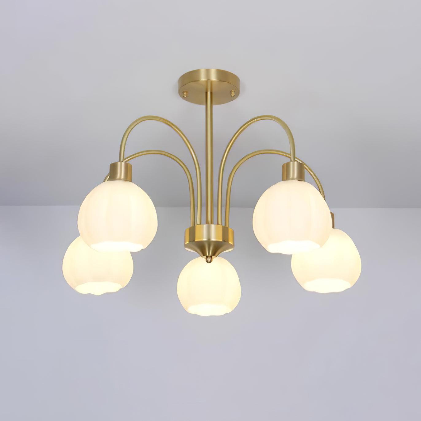 Glass Pumpkin Gold Candelabrum Chandelier
