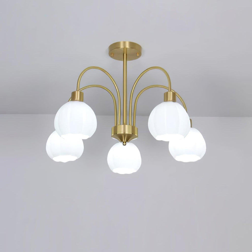 Glass Pumpkin Gold Candelabrum Chandelier