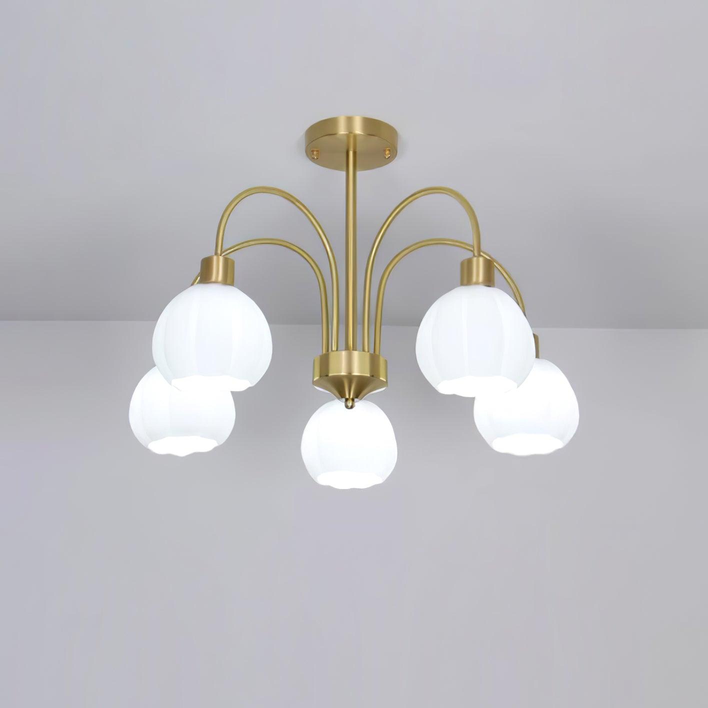 Glass Pumpkin Gold Candelabrum Chandelier