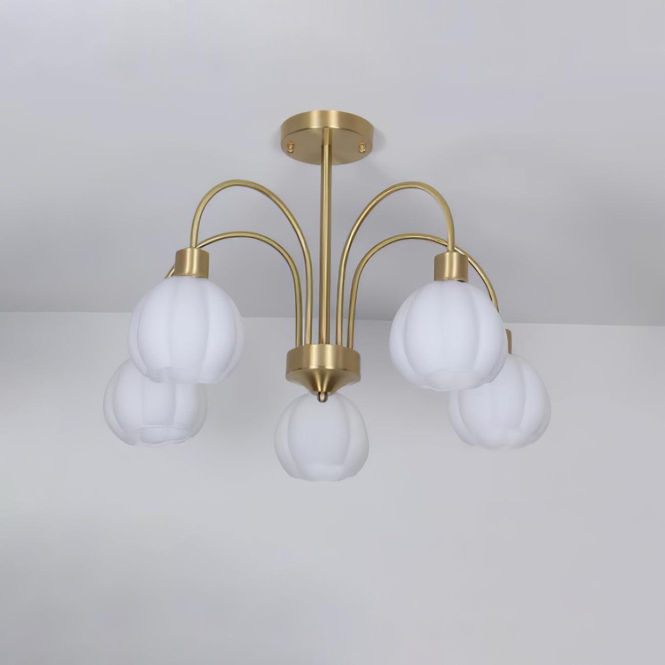 Glass Pumpkin Gold Candelabrum Chandelier