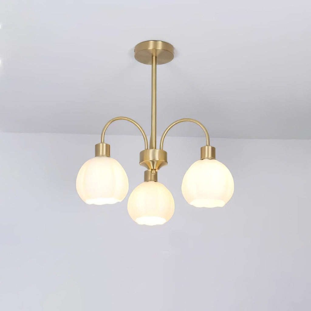Glass Pumpkin Gold Candelabrum Chandelier