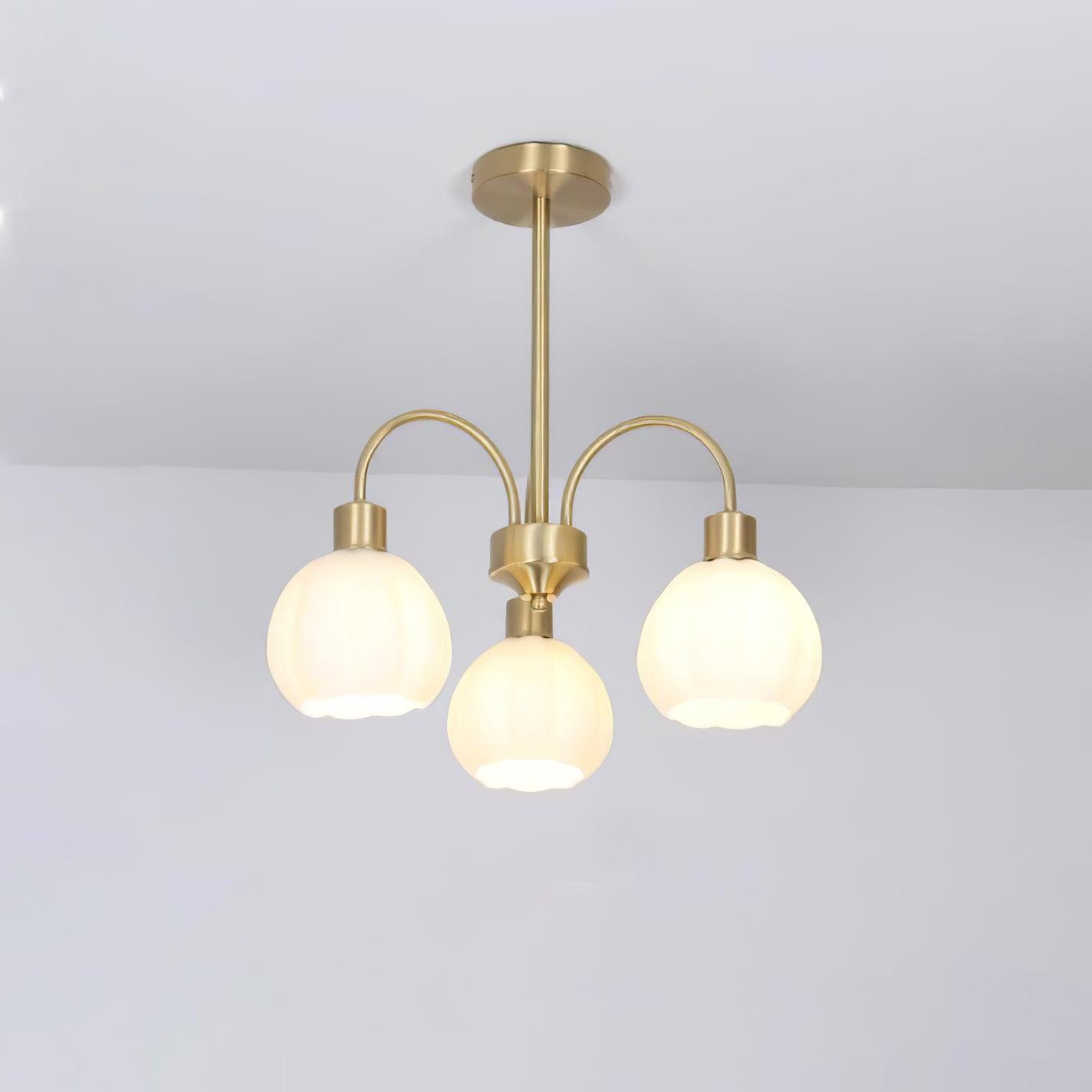 Glass Pumpkin Gold Candelabrum Chandelier