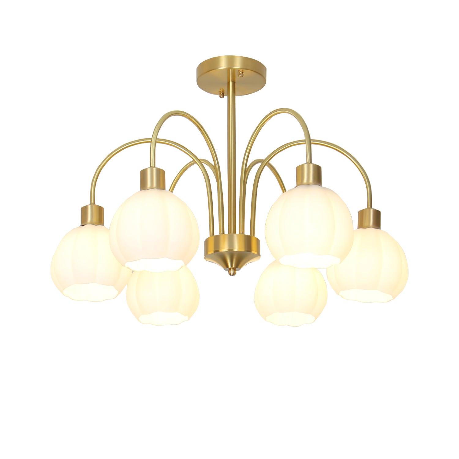 Glass Pumpkin Gold Candelabrum Chandelier
