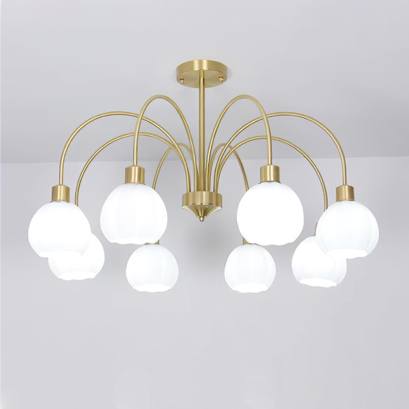 Glass Pumpkin Gold Candelabrum Chandelier