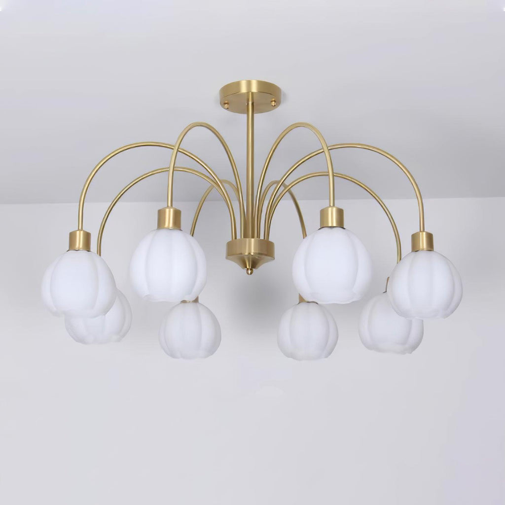 Glass Pumpkin Gold Candelabrum Chandelier