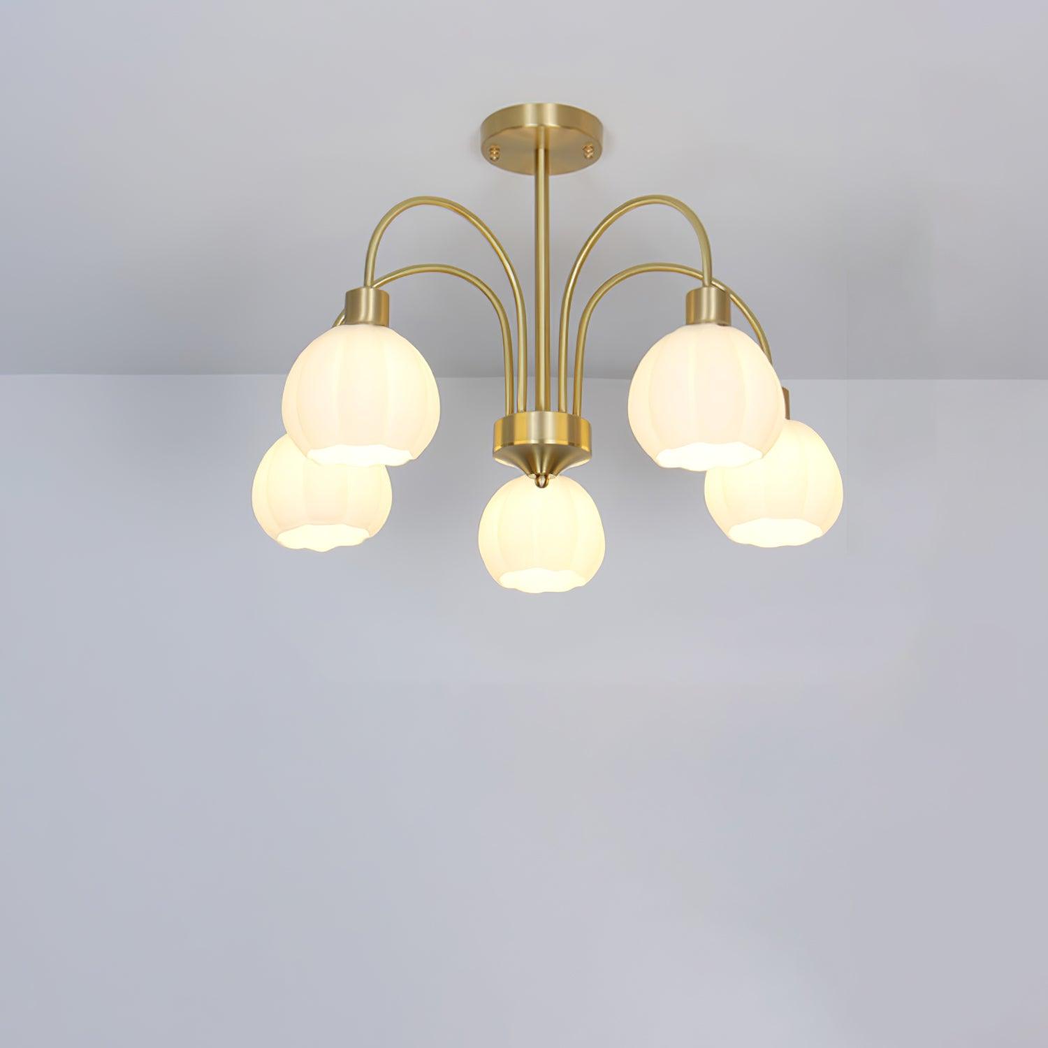 Glass Pumpkin Gold Candelabrum Chandelier