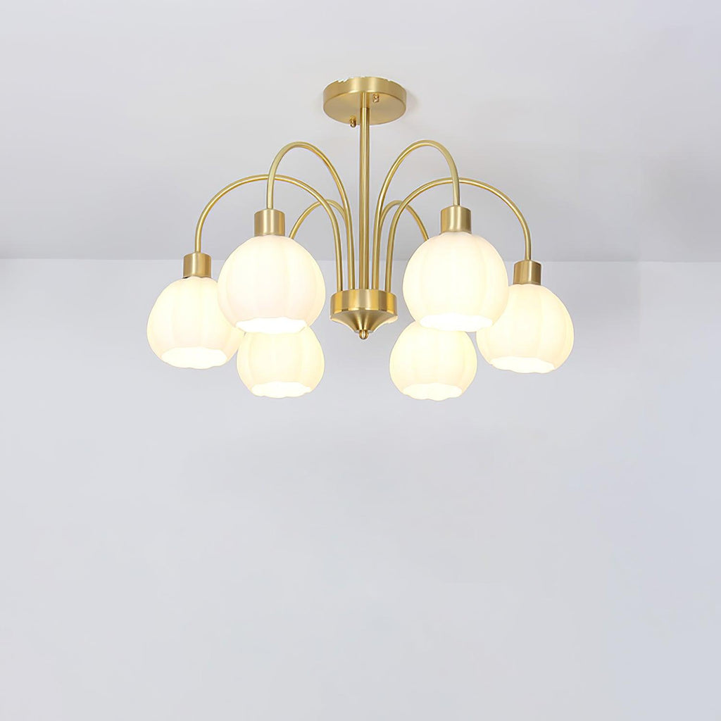 Glass Pumpkin Gold Candelabrum Chandelier