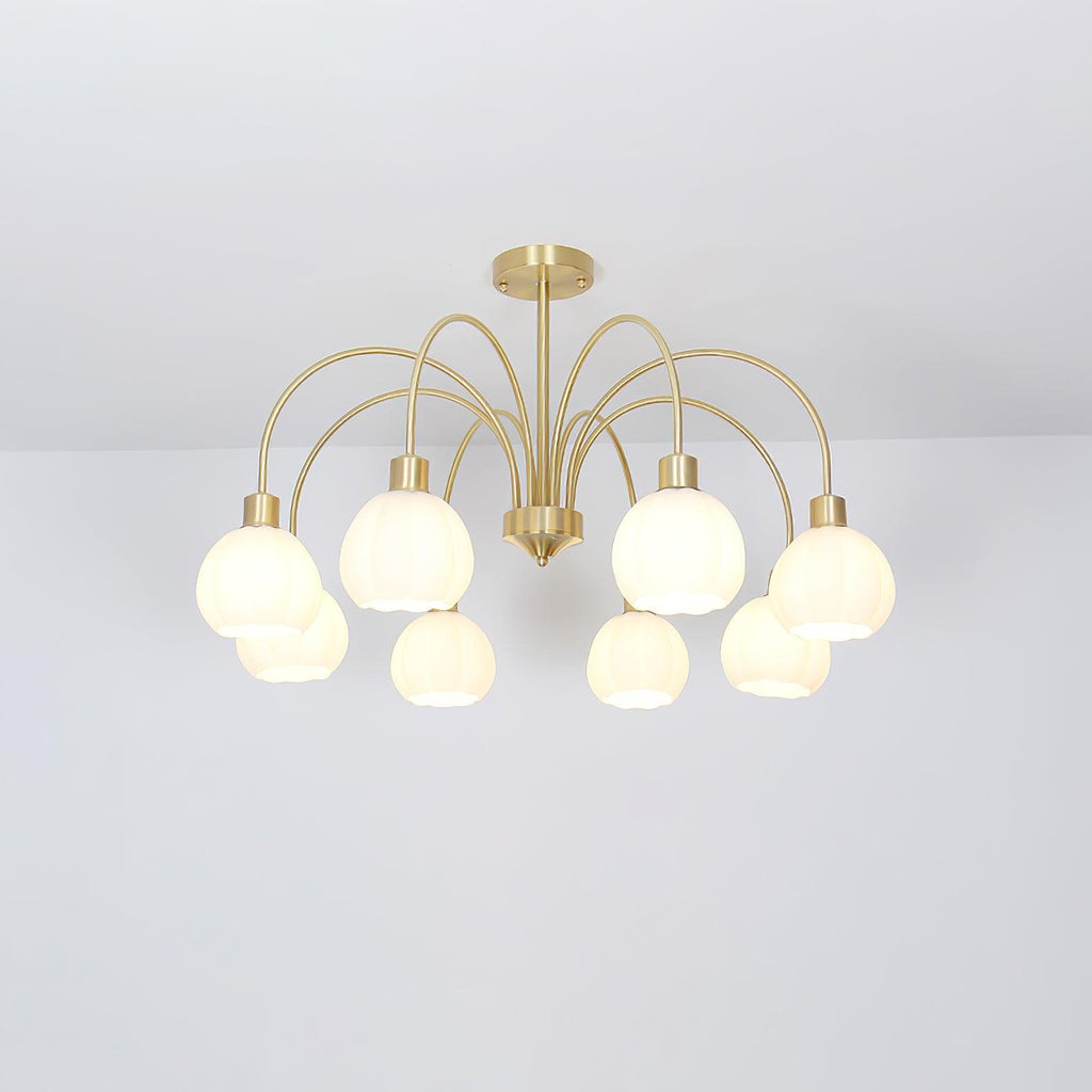 Glass Pumpkin Gold Candelabrum Chandelier