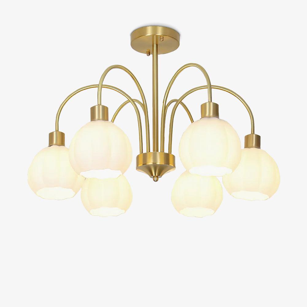 Glass Pumpkin Gold Candelabrum Chandelier
