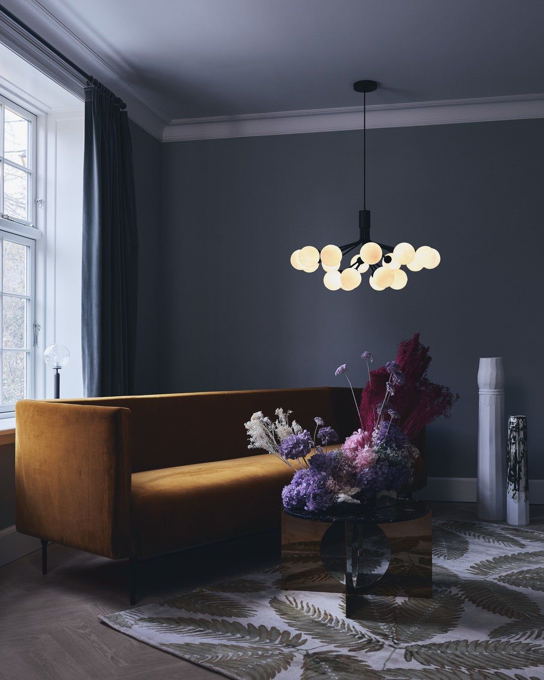 Glass Sphere Cluster Candelabrum Chandelier