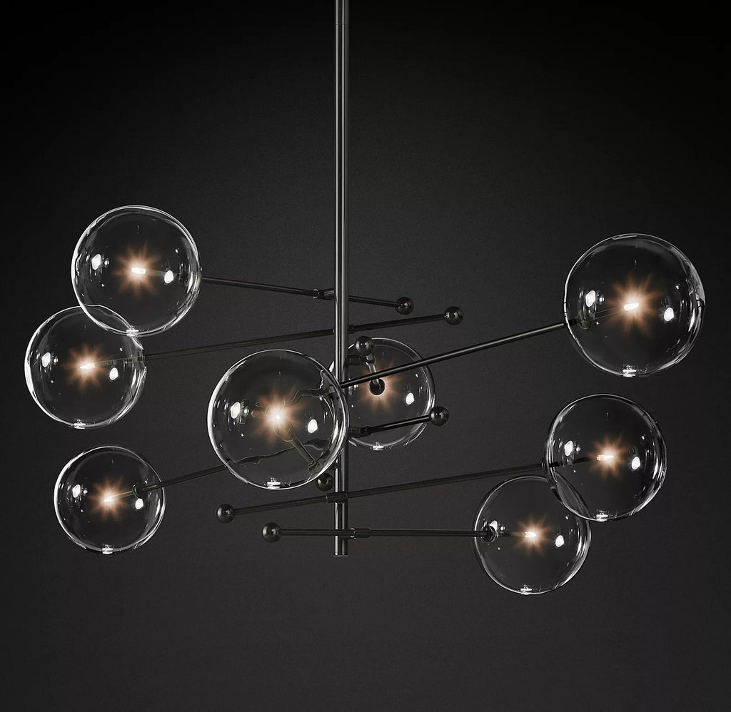 Glass Globe Mobile Crown Chandelier