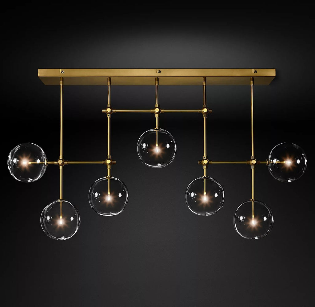 Glass Globe Mobile Crown Chandelier