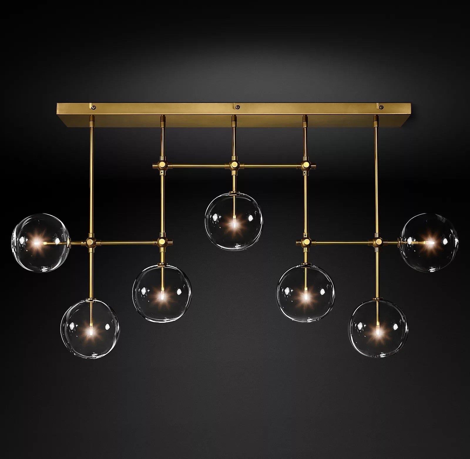 Glass Globe Mobile Crown Chandelier