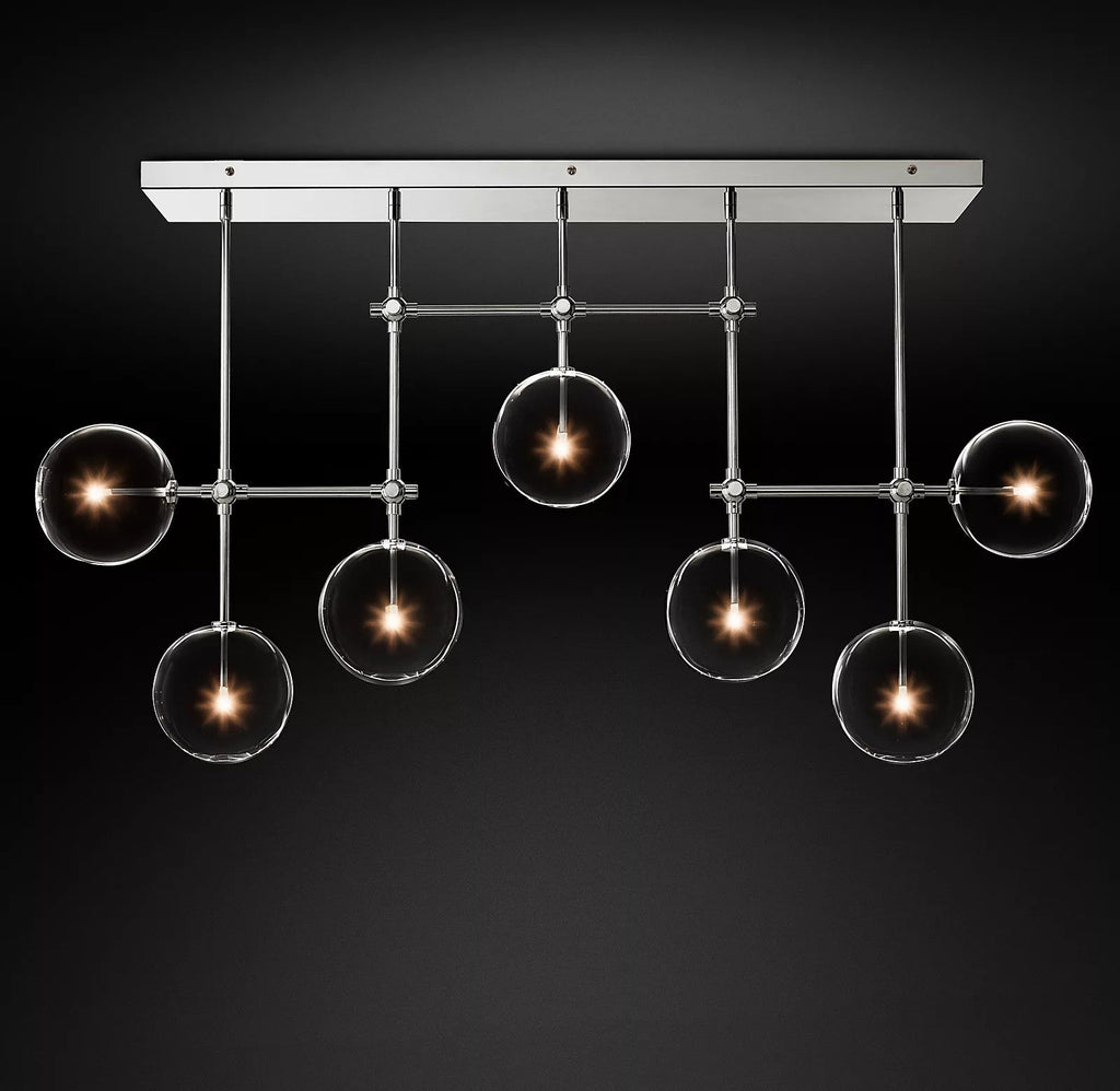 Glass Globe Mobile Crown Chandelier