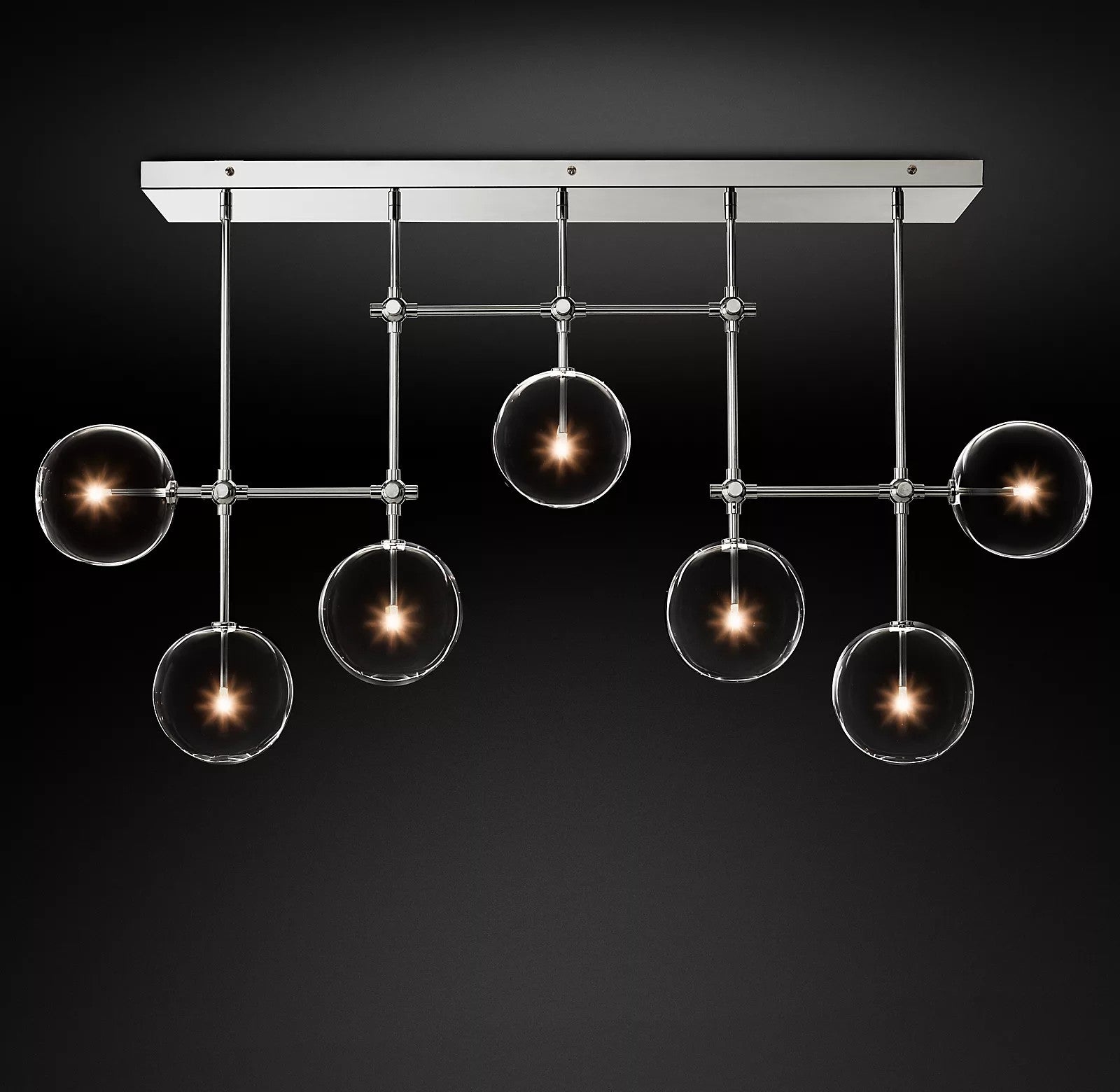 Glass Globe Mobile Crown Chandelier