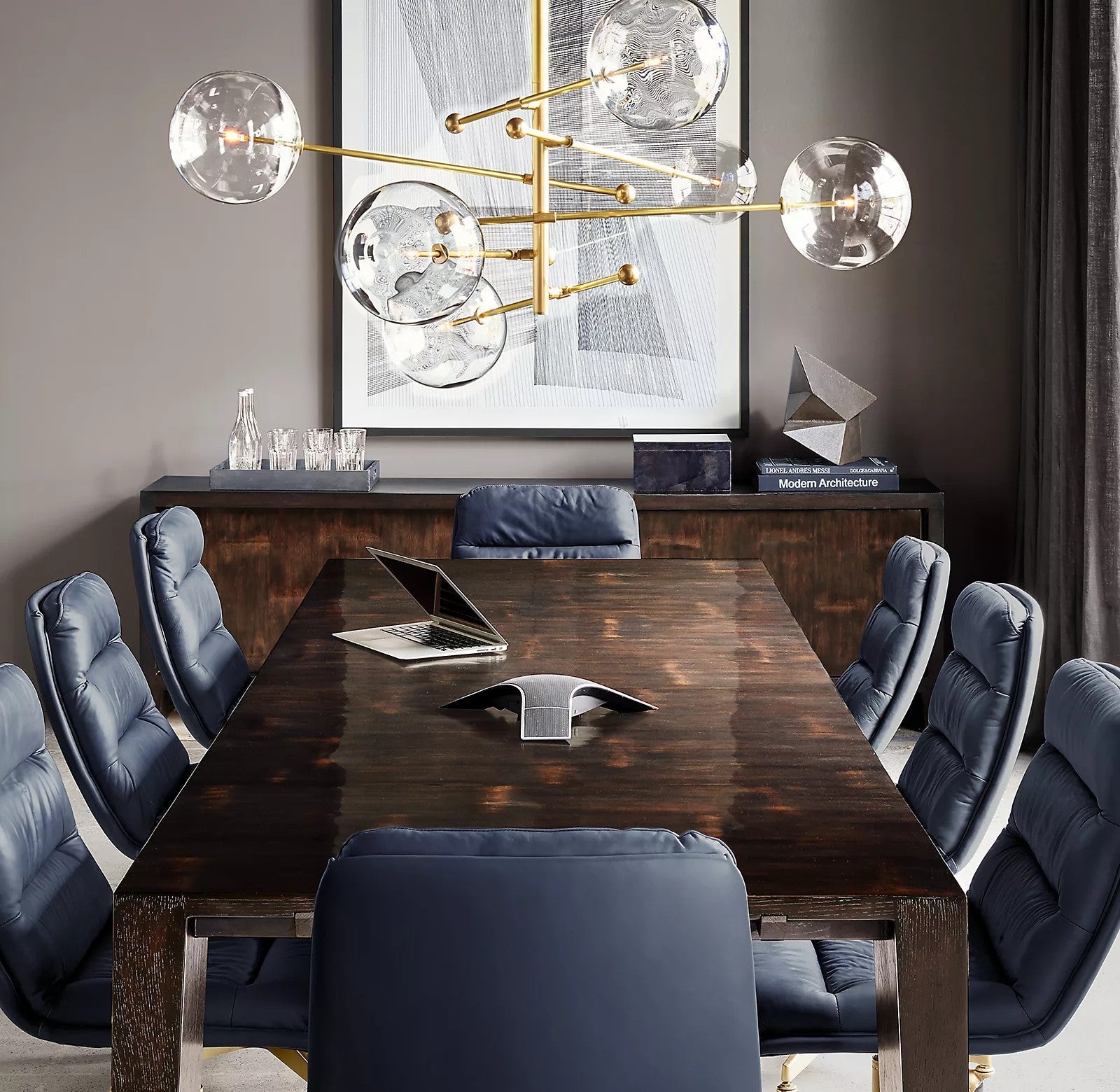 Glass Globe Mobile Crown Chandelier