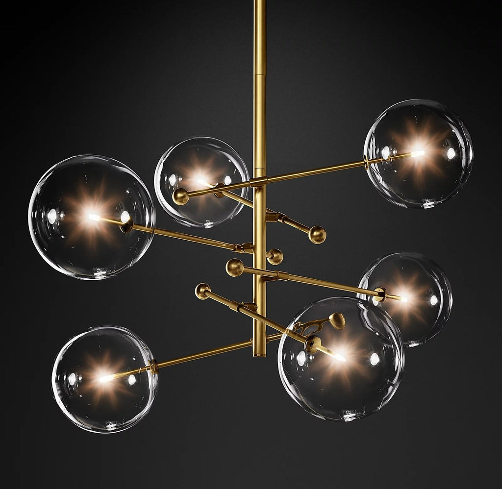 Glass Globe Mobile Crown Chandelier