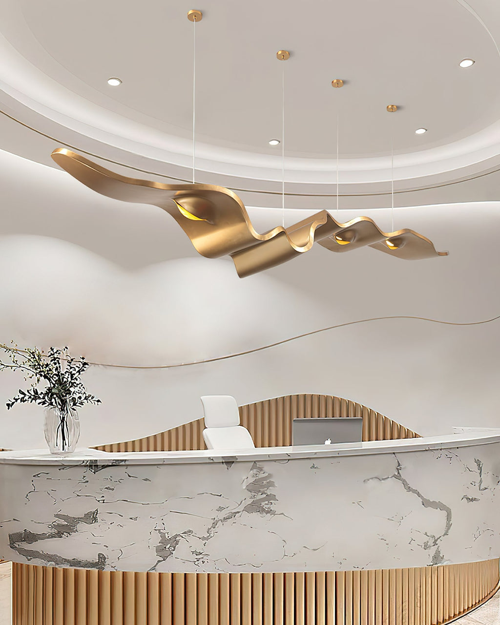 Gold Ribbon Gasolier Chandelier