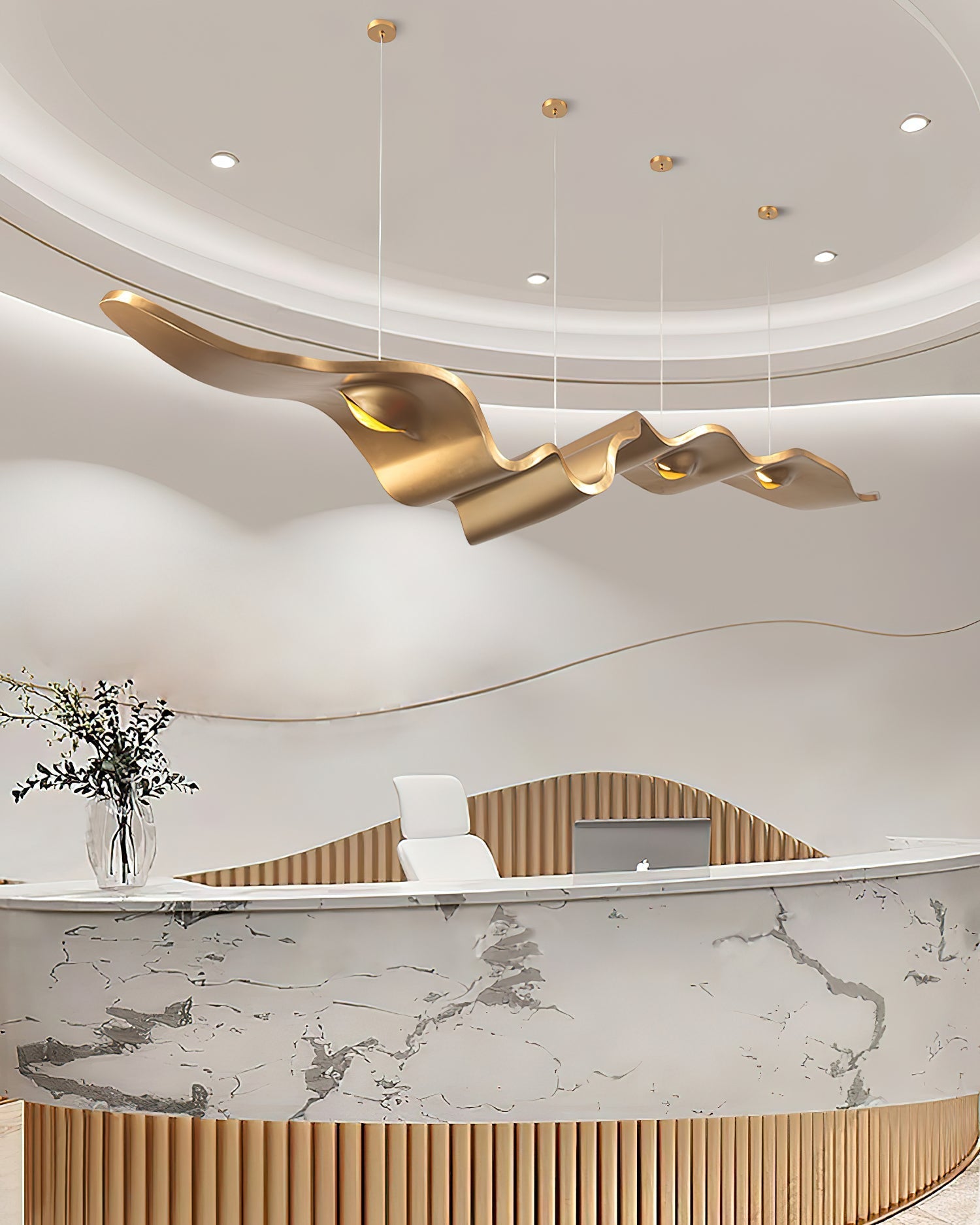 Gold Ribbon Gasolier Chandelier