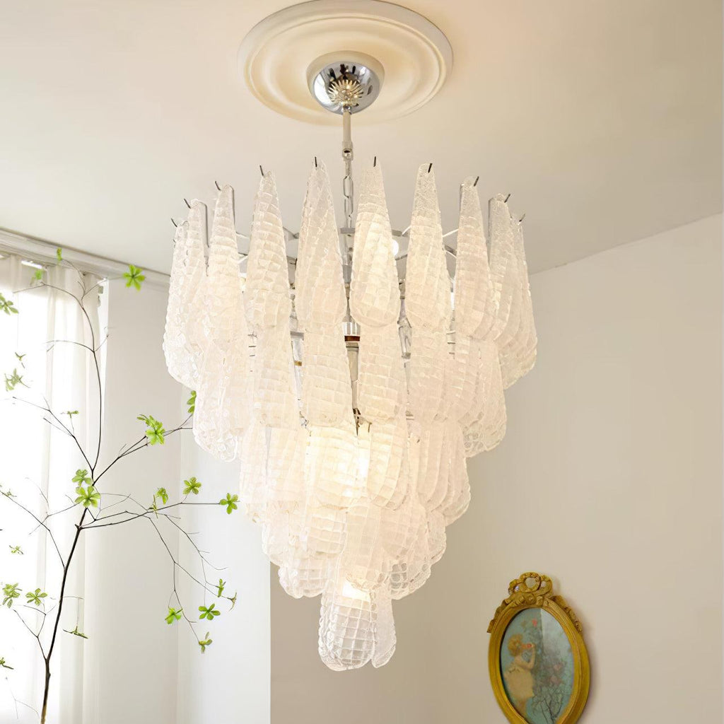 Grid Glass Waterfall Ceiling fixture Chandelier