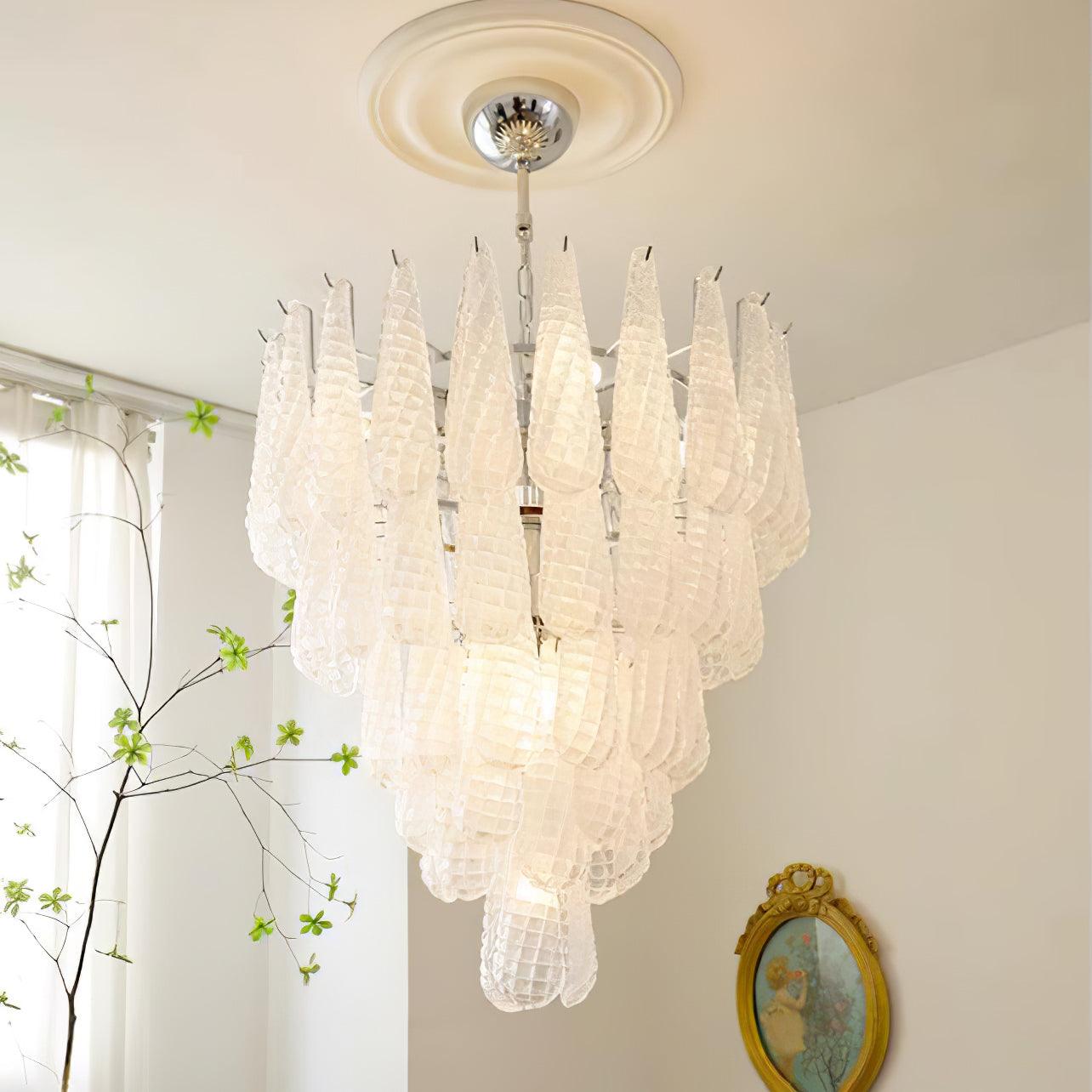Grid Glass Waterfall Ceiling fixture Chandelier