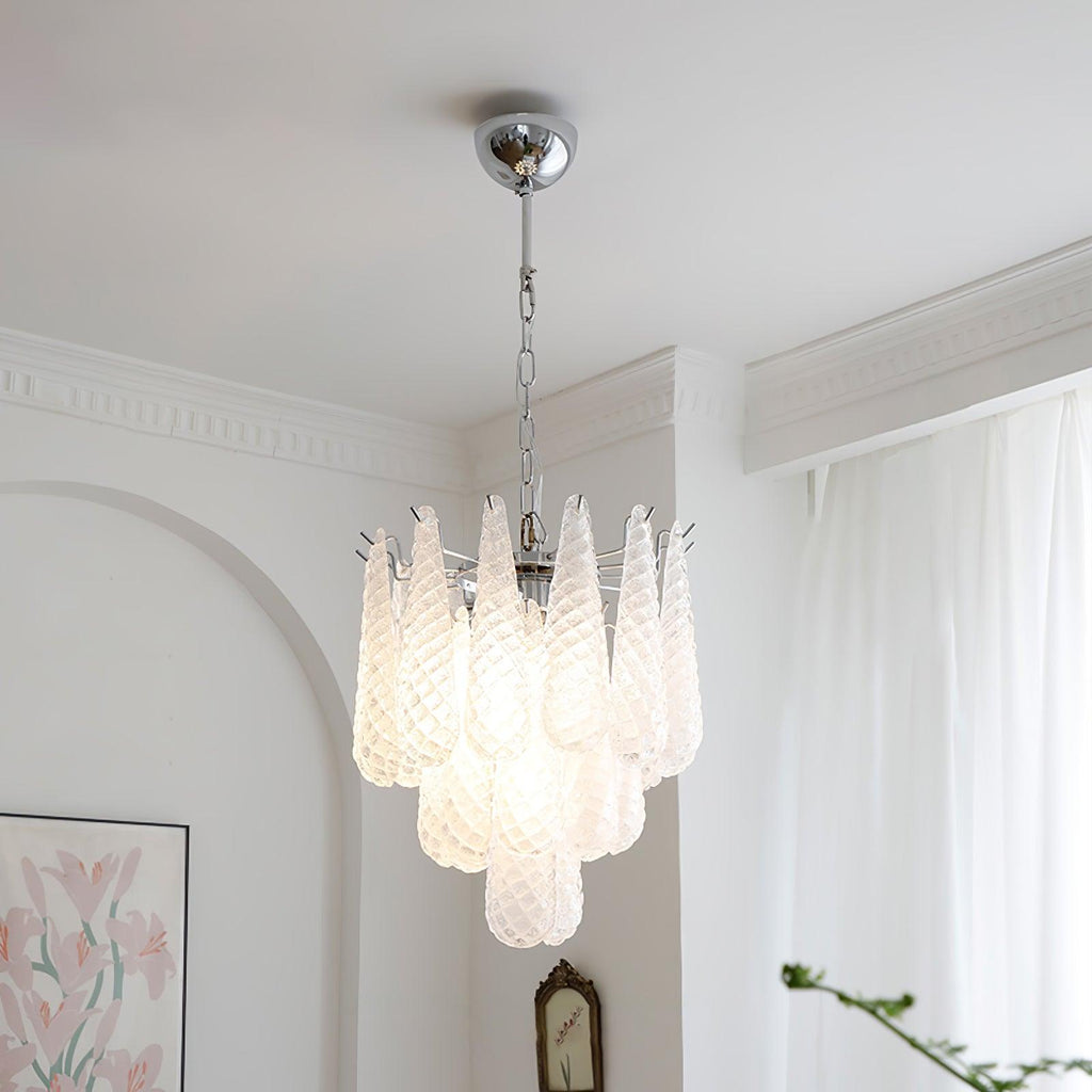 Grid Glass Waterfall Ceiling fixture Chandelier