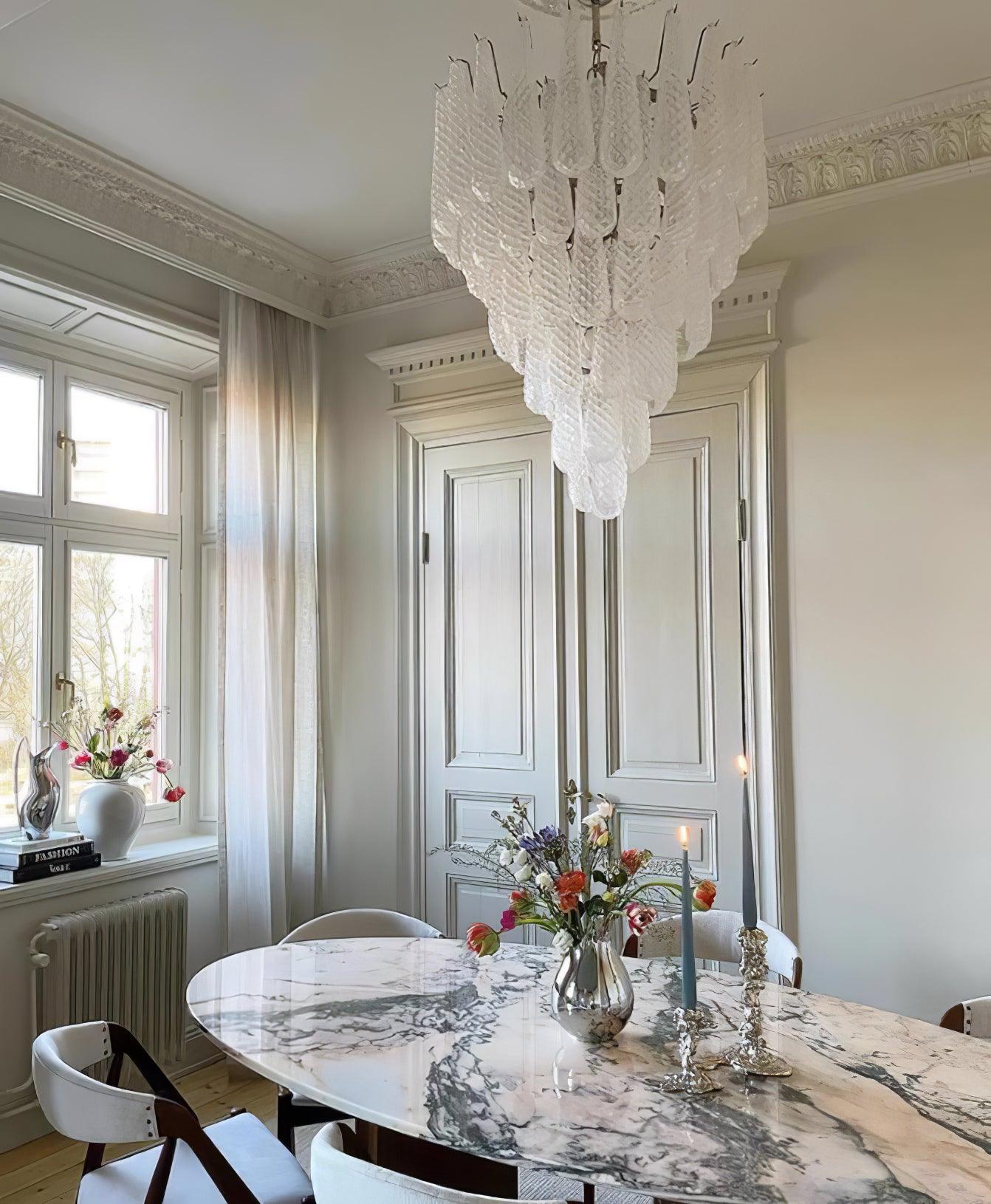 Grid Glass Waterfall Ceiling fixture Chandelier