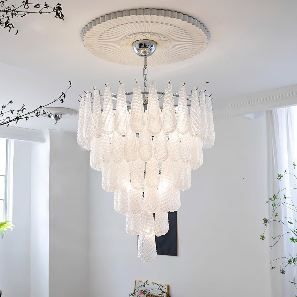 Grid Glass Waterfall Ceiling fixture Chandelier