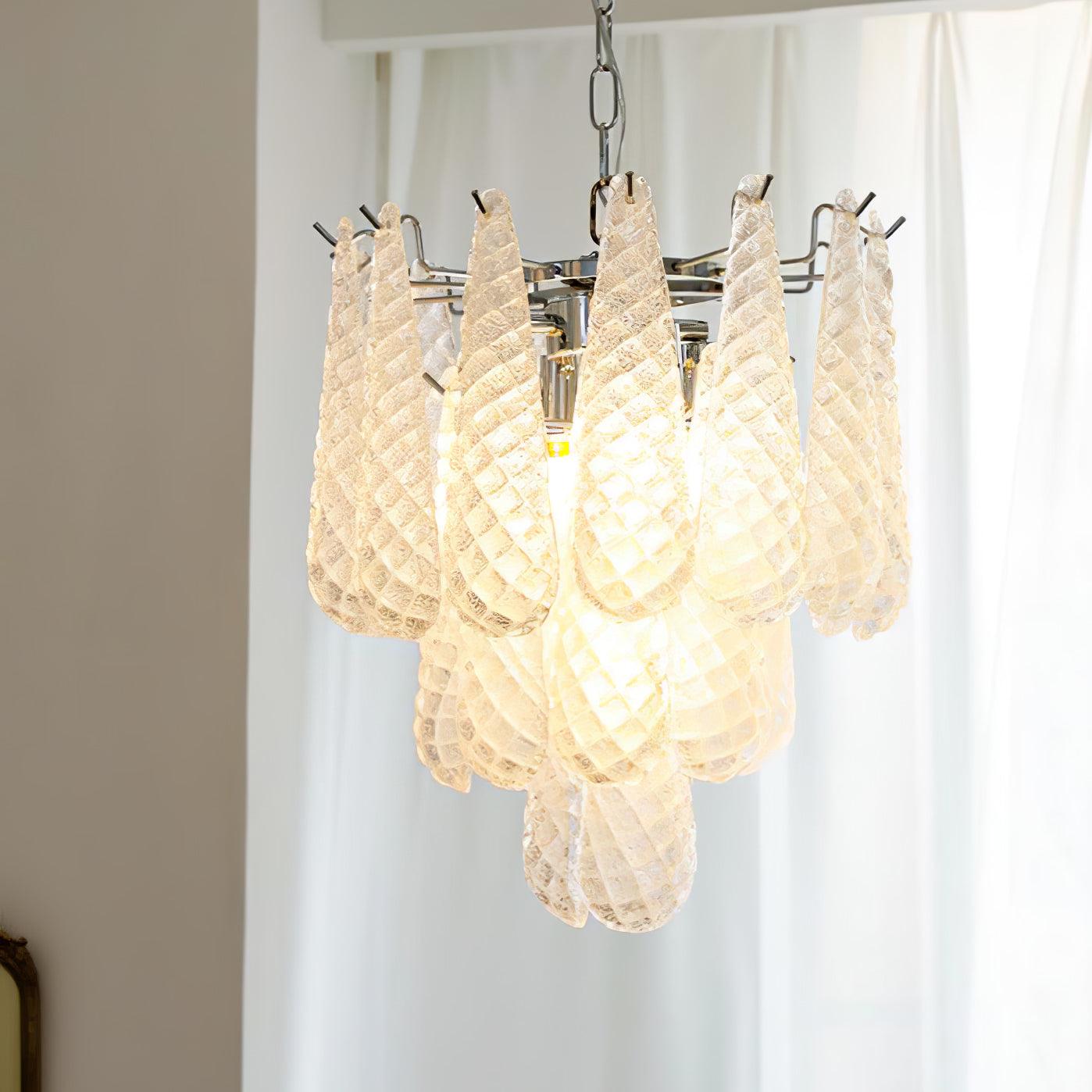 Grid Glass Waterfall Ceiling fixture Chandelier