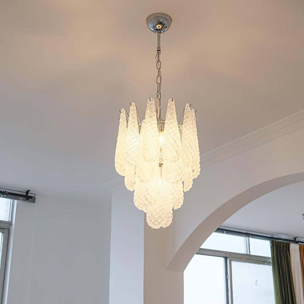 Grid Glass Waterfall Ceiling fixture Chandelier