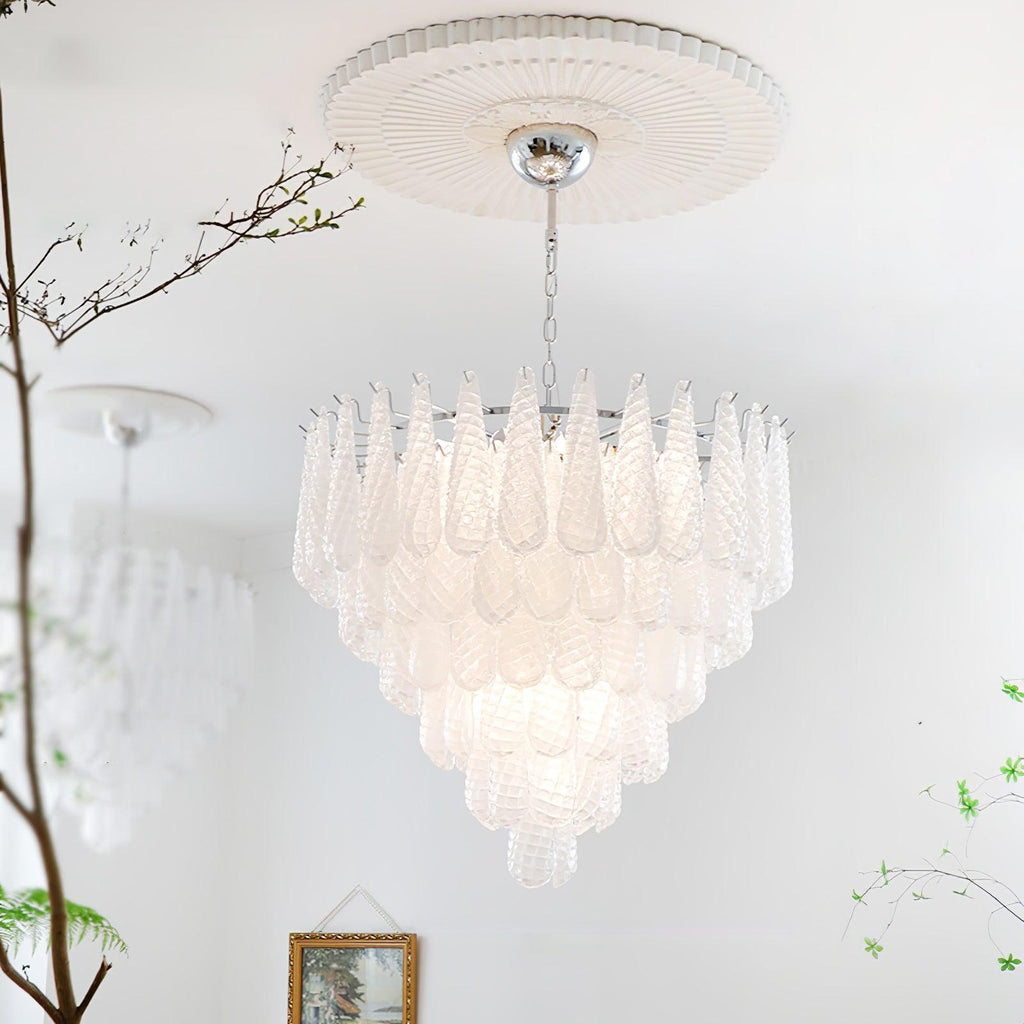 Grid Glass Waterfall Ceiling fixture Chandelier