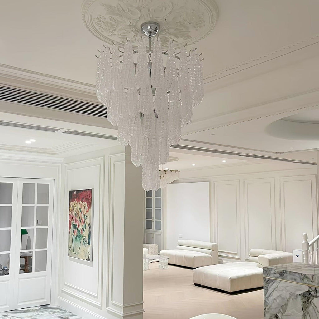 Grid Glass Waterfall Ceiling fixture Chandelier