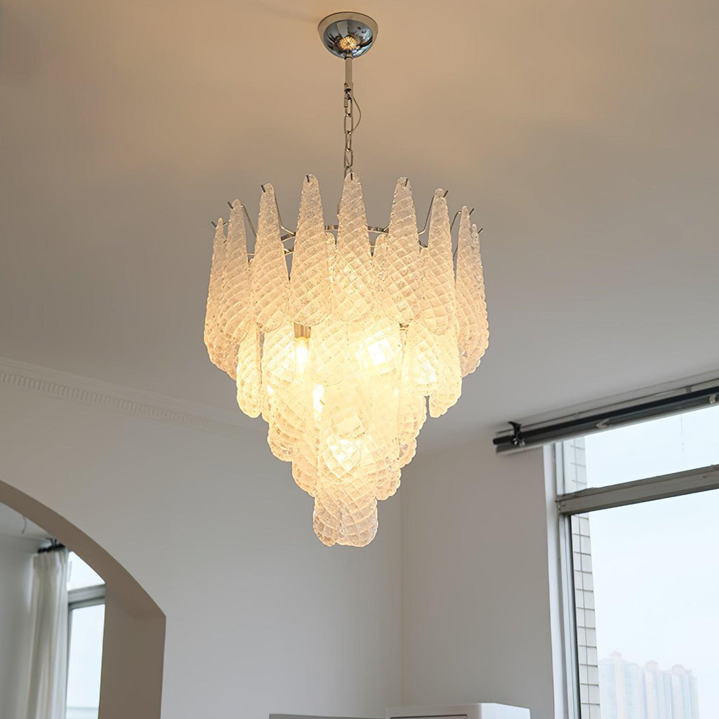 Grid Glass Waterfall Ceiling fixture Chandelier