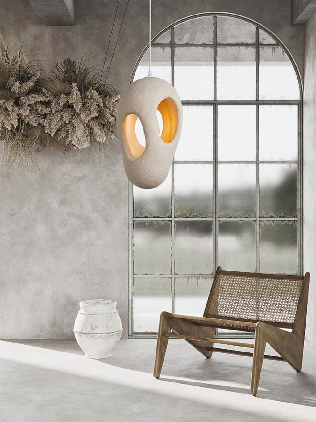 Hand-Built White Houselight Pendant Lamp