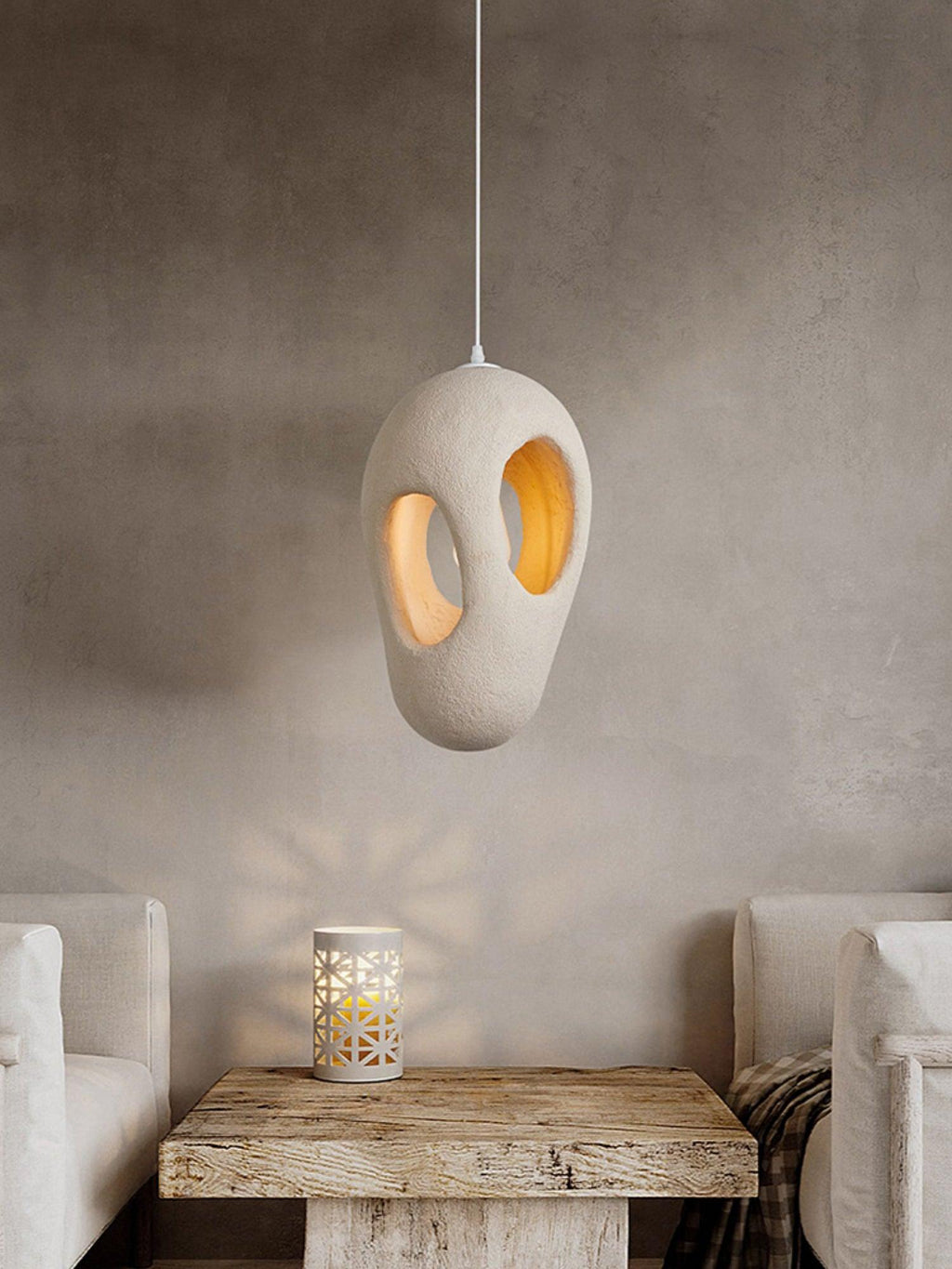 Hand-Built White Houselight Pendant Lamp