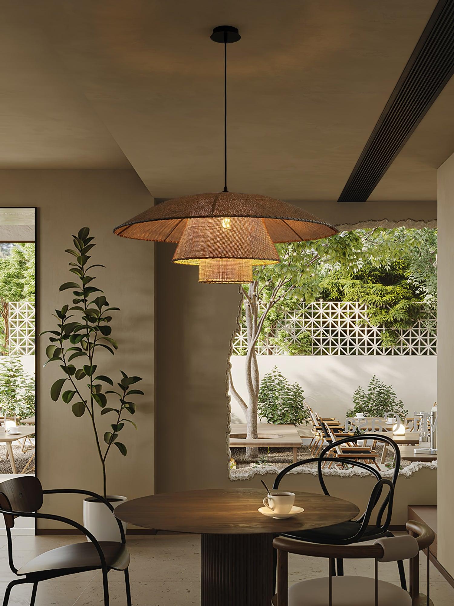 Hat Weave Rattan Droplight Pendant Lamp