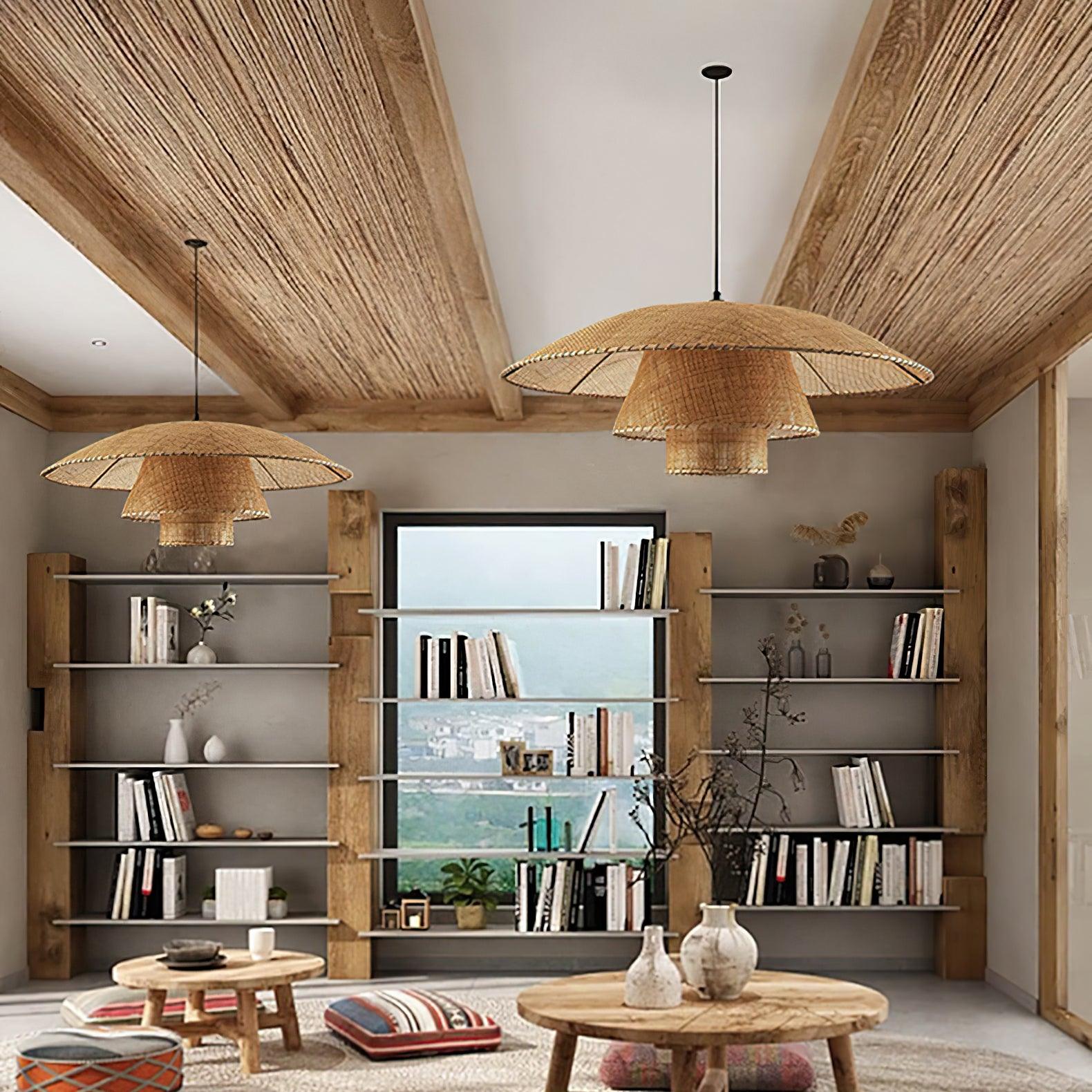 Hat Weave Rattan Droplight Pendant Lamp