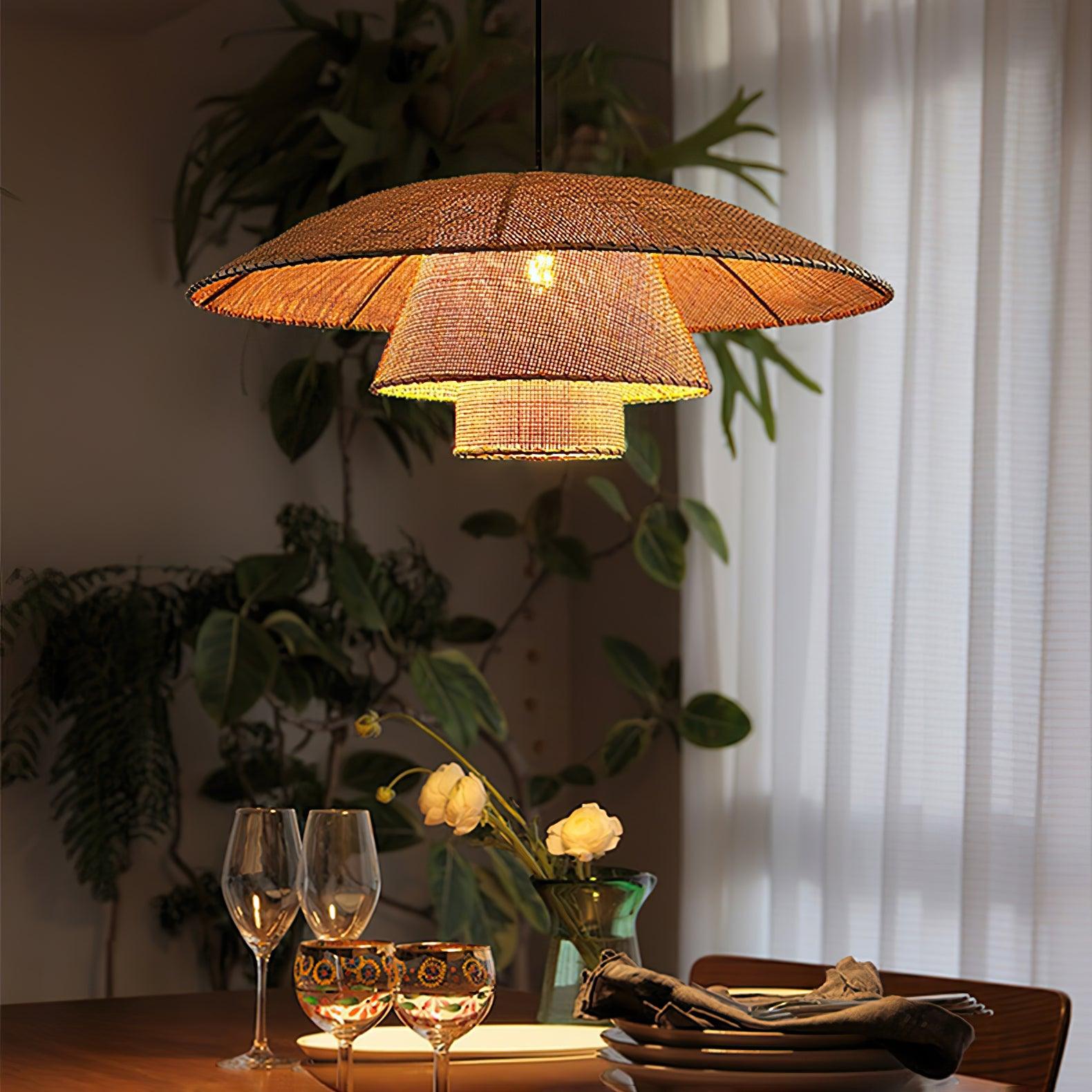 Hat Weave Rattan Droplight Pendant Lamp