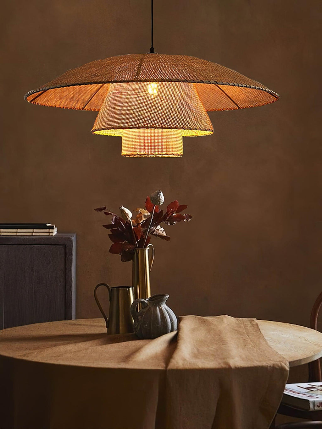 Hat Weave Rattan Droplight Pendant Lamp