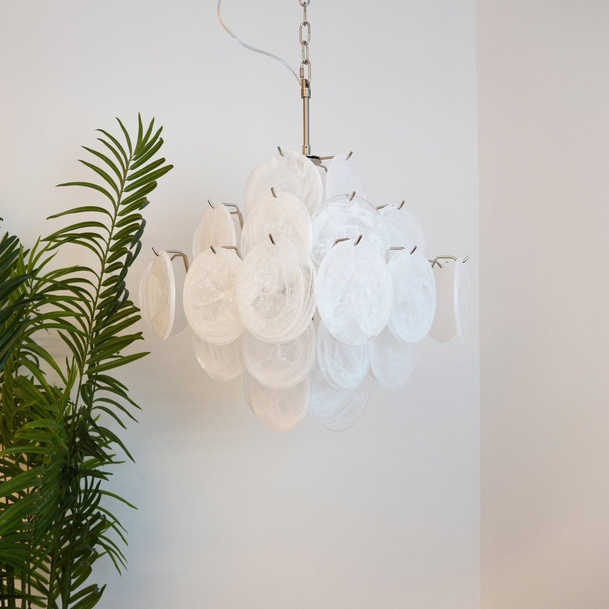 Isadora Murano White Disc Ceiling fixture Chandelier