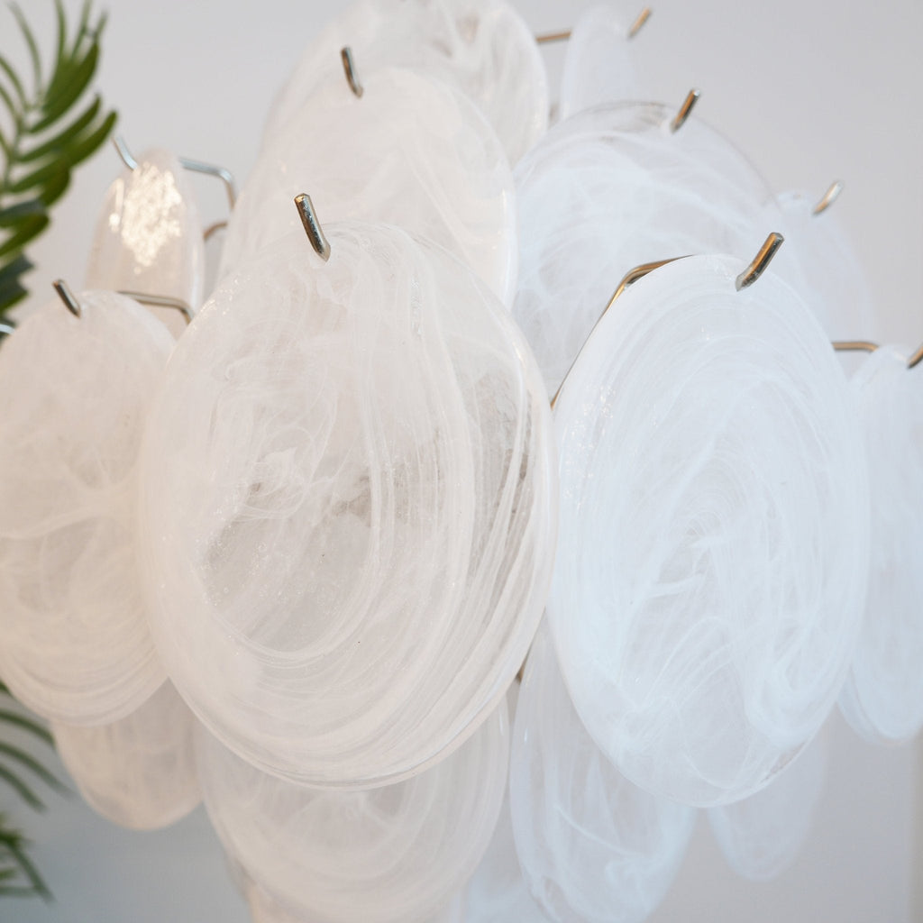 Isadora Murano White Disc Ceiling fixture Chandelier