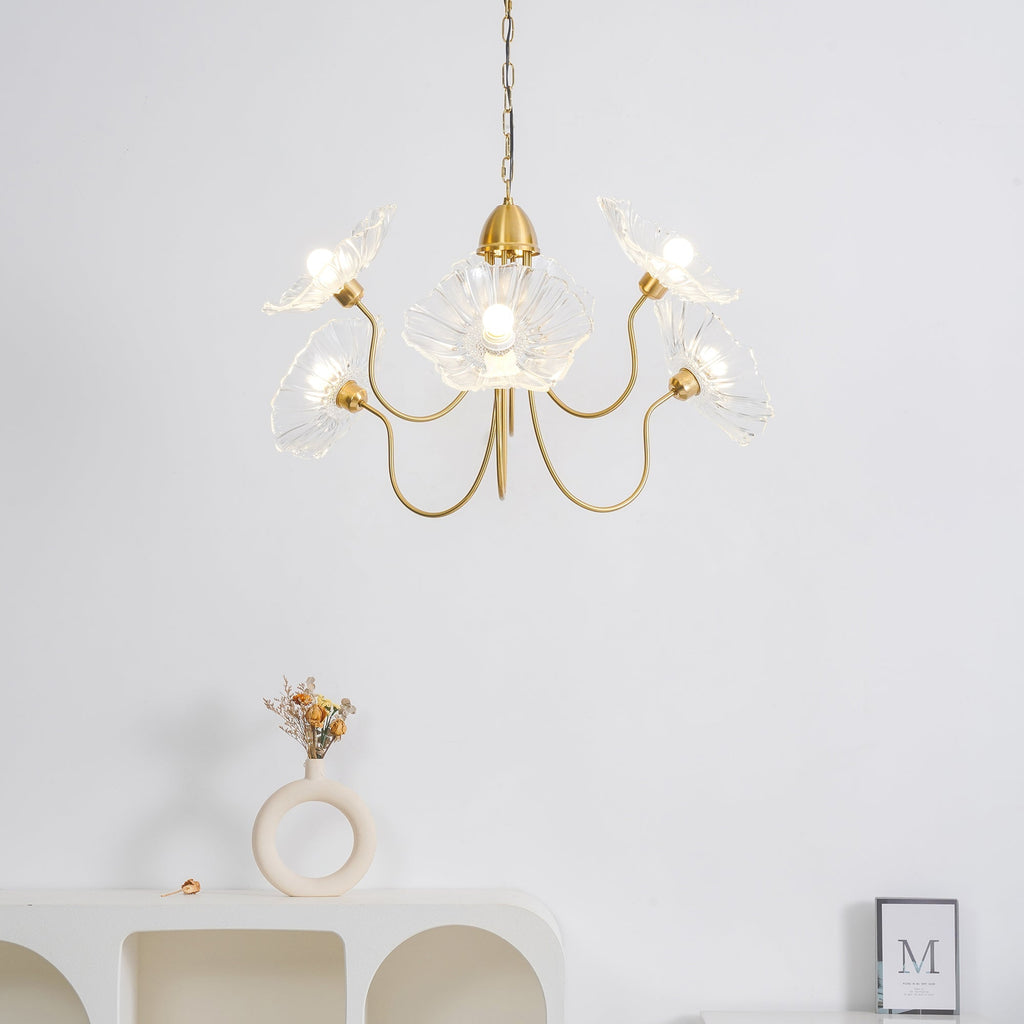 Lotus Leaf Glass Ceiling fixture Chandelier