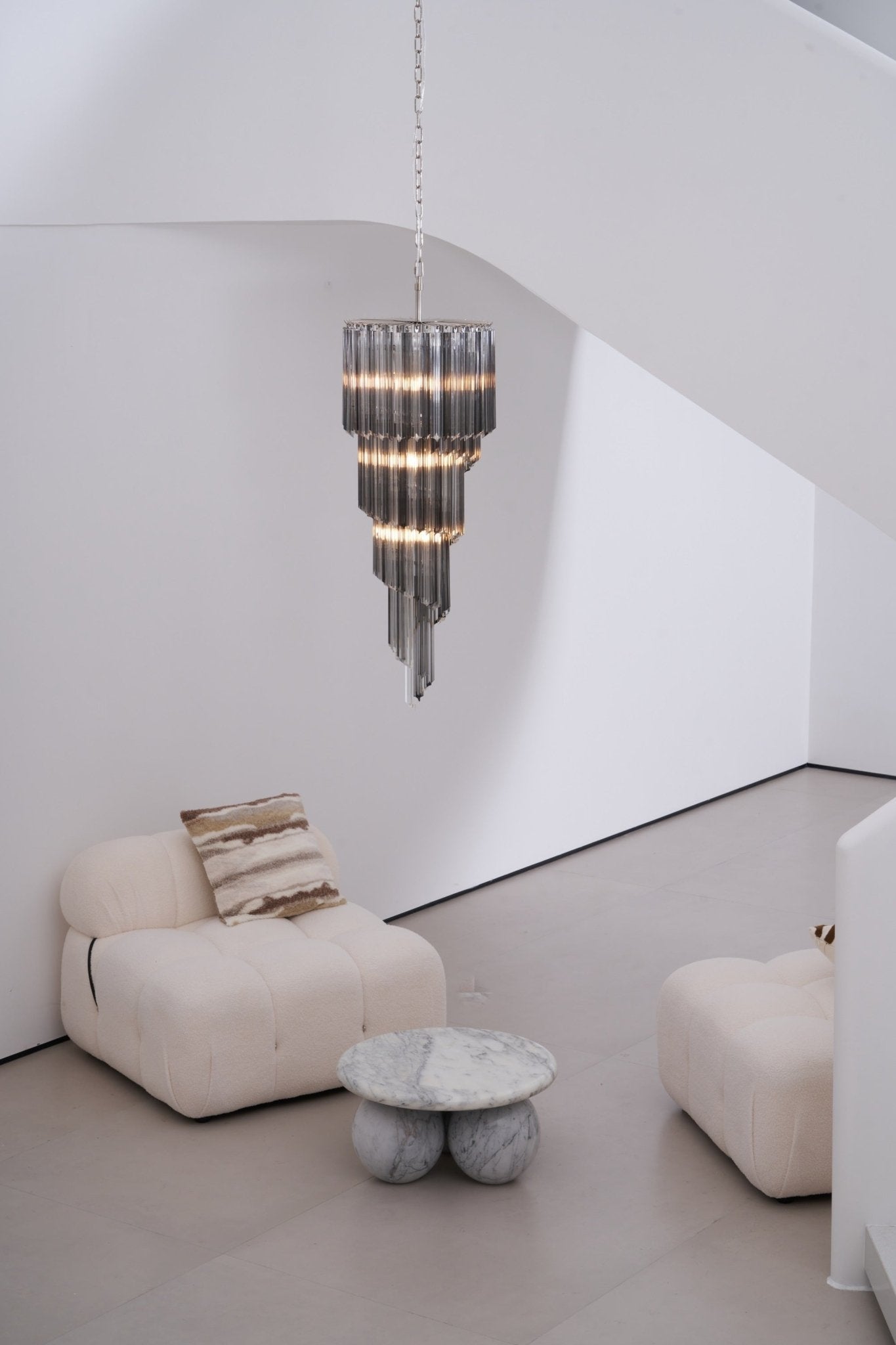 Lucente Noir Spiral Chandelier